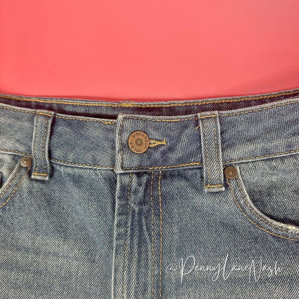 Sincerely Jules Distressed Raw Hem high Rise Denim Jean Shorts - Picture 2 of 7